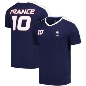 NWT France No 10 T-Shirt - Navy - Mens Size Large 100% Cotton Short Sleeve